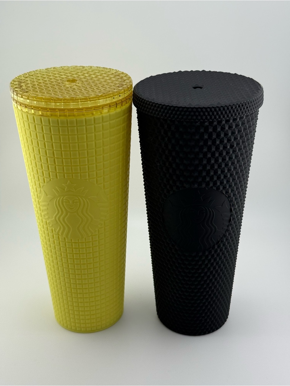 Starbucks Yellow and Black Textured Studded Tumblers